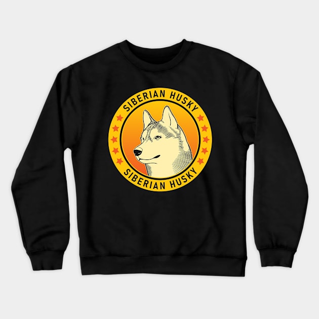 Siberian Husky Dog Portrait Crewneck Sweatshirt by millersye